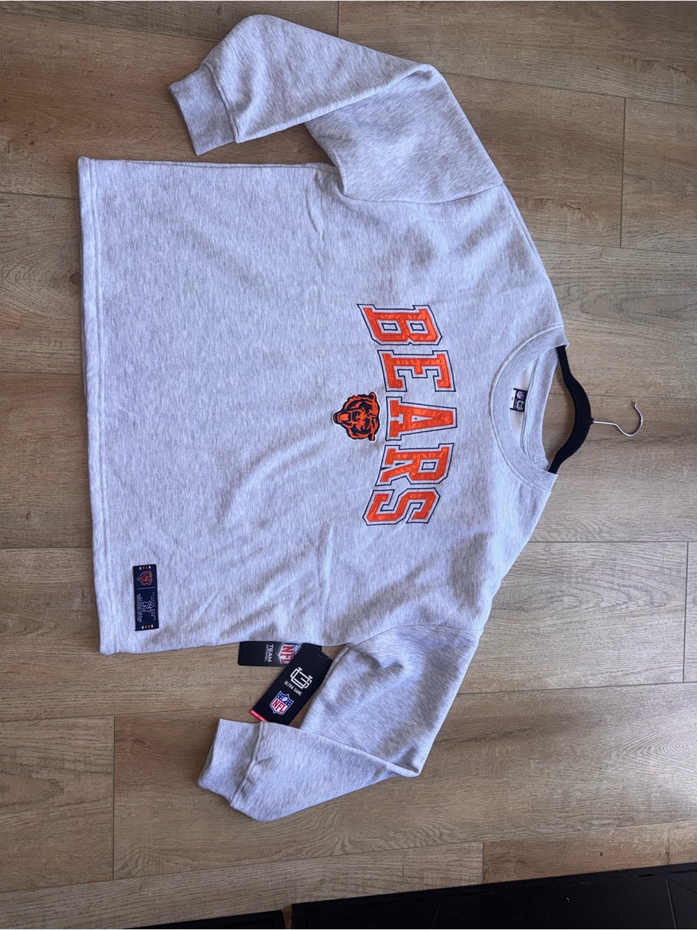 NFL Women's Gray Crewneck Sweatshirt with Orange 'BEARS' Logo